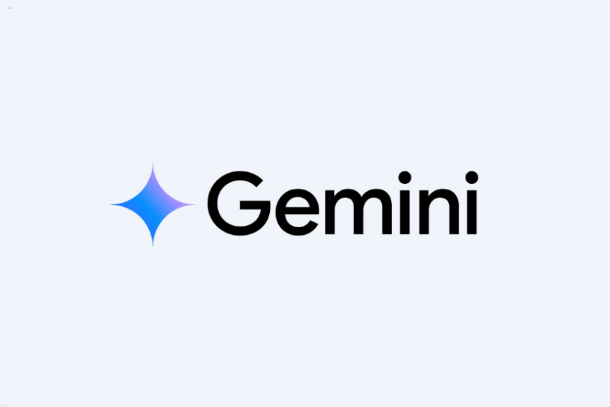 Logotipo do Gemini, inteligência artificial do Google com destaque azul em fundo claro.