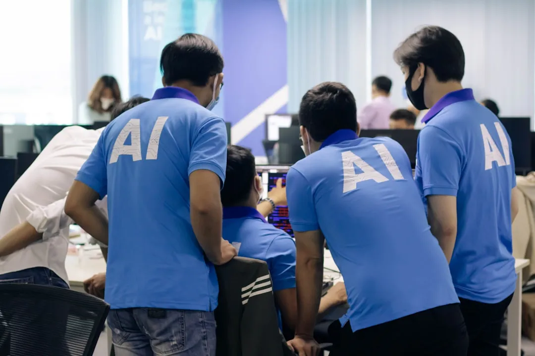 Equipe diversificada participando de treinamento sobre uso responsável de inteligência artificial