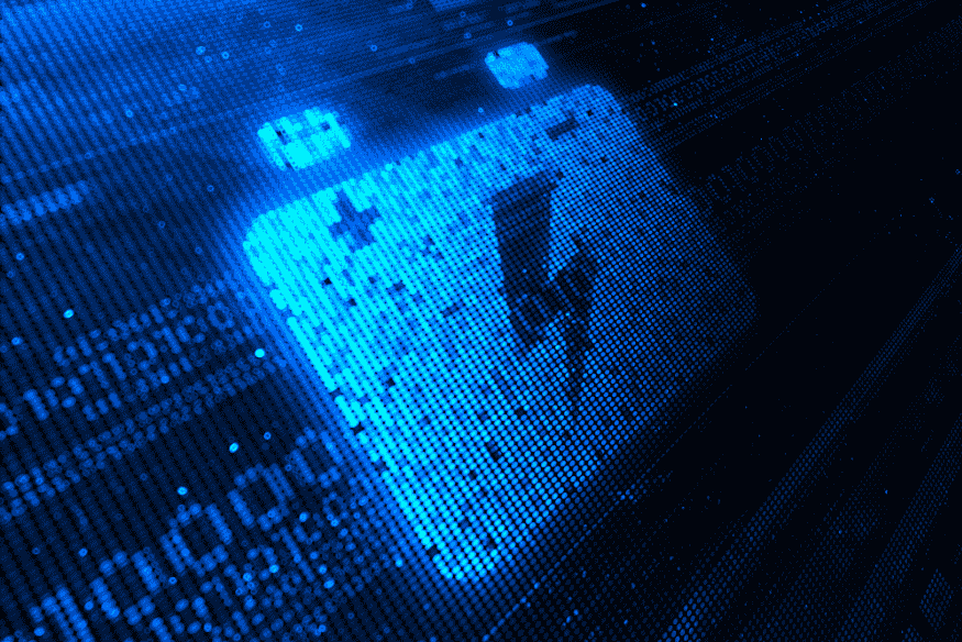 Ícone digital de bateria com símbolo de energia em estilo pixelado