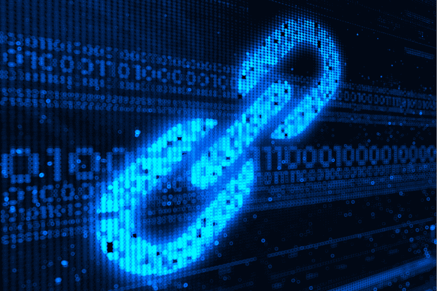 Representação visual do link building com ícone de elo e fundo digital, ideal para artigos sobre estratégias de SEO