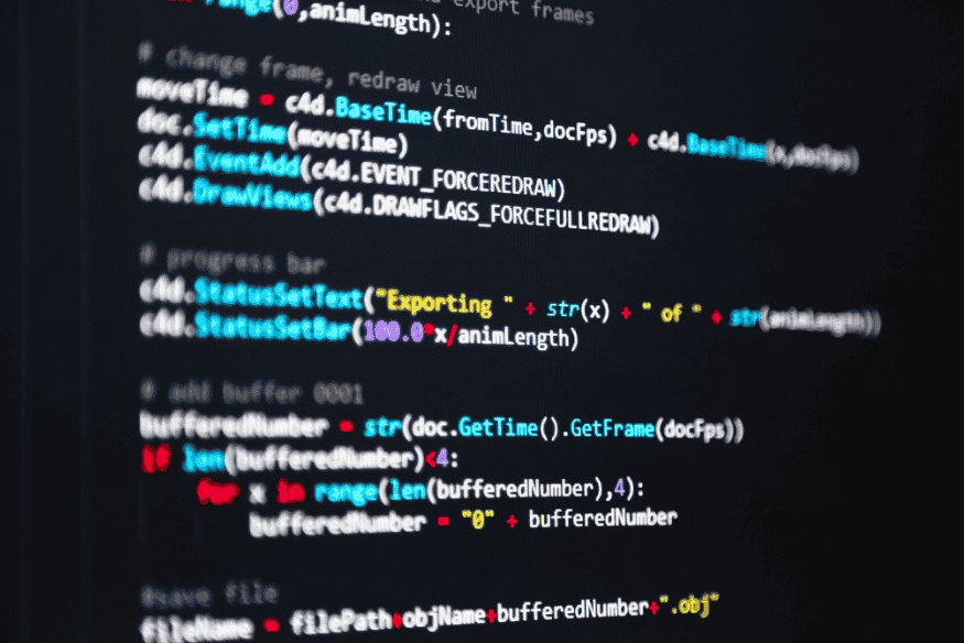 Tela de computador exibindo código Python colorido para desenvolvimento de scripts de inteligência artificial.